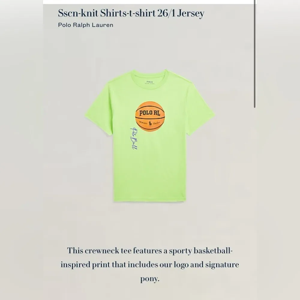 Polo RL Sscn-knit Shirts-t-shirt 26/1 Jersey  Lime Green T-Shirt